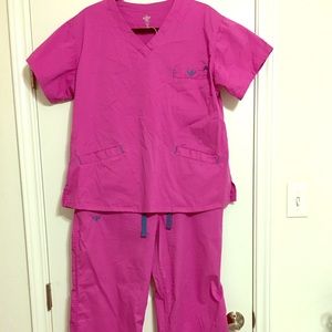 Med couture pink scrub set